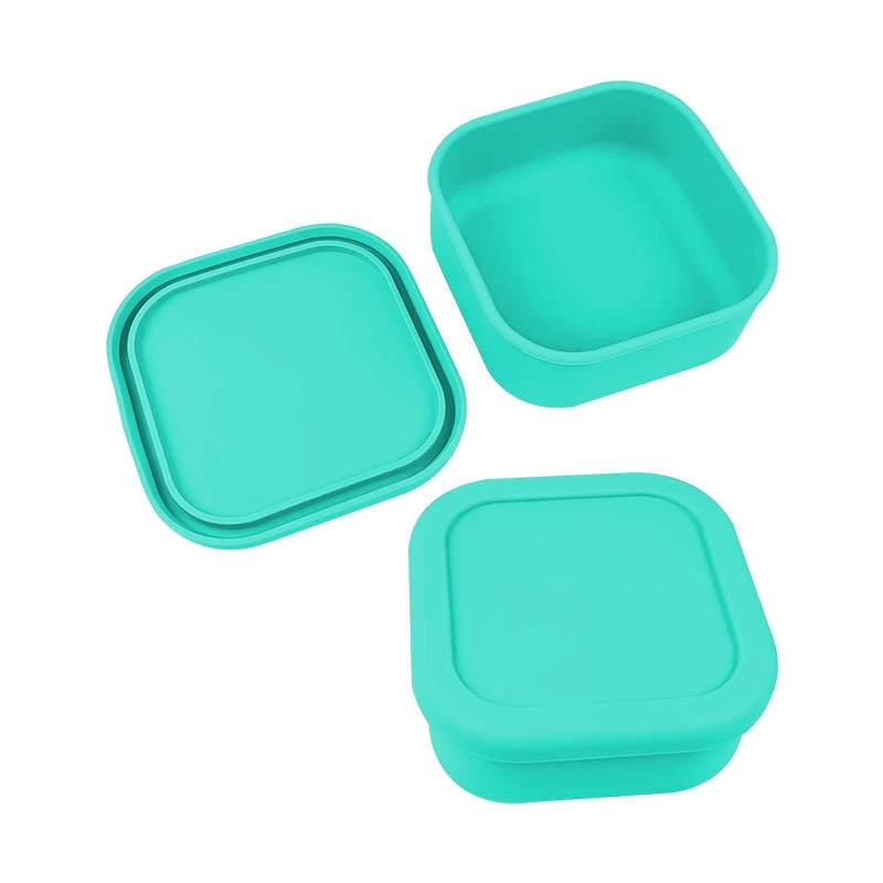 Children's covered complementary food tableware square silicone bento box fresh-keeping steaming boiling freezing ice grid