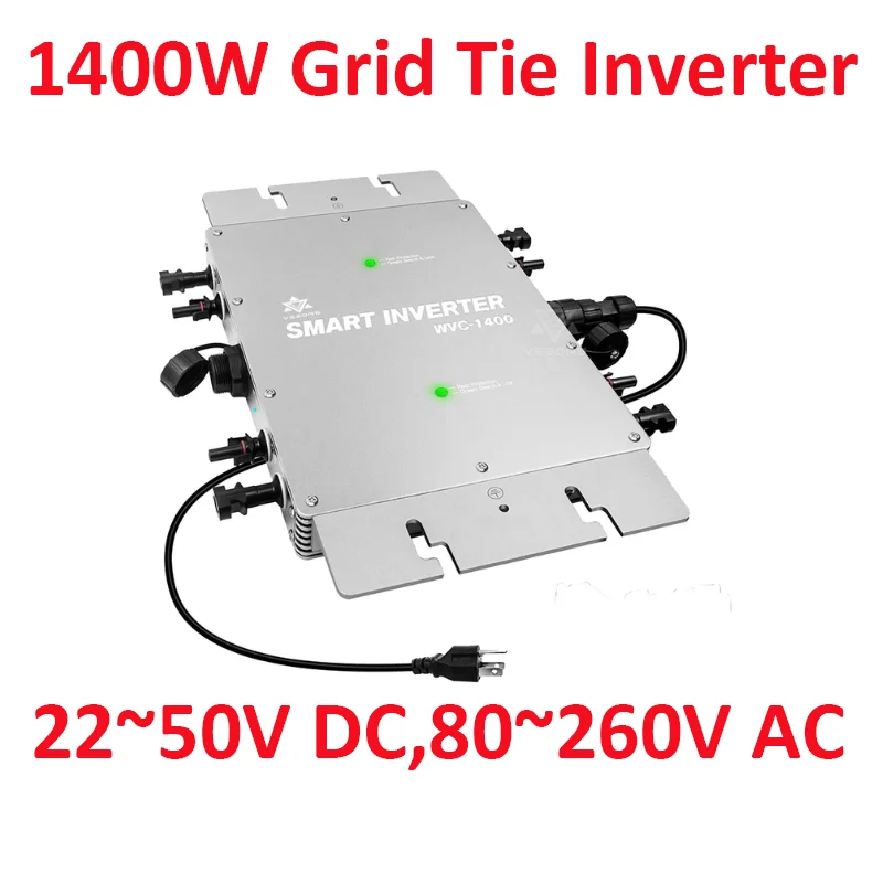 1400W Solar Power Inverter Grid Tie Micro Inverter Dc A Ac 33-50V 80-260V Convertitore A Onda Sinusoidale Pura Microinverter Elettrodomestico