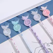 

2Pcs Signature Pen Special Plastic with Sequin Easy to Carry Gel Pen for Children Gel Pen Rollerball Pen
