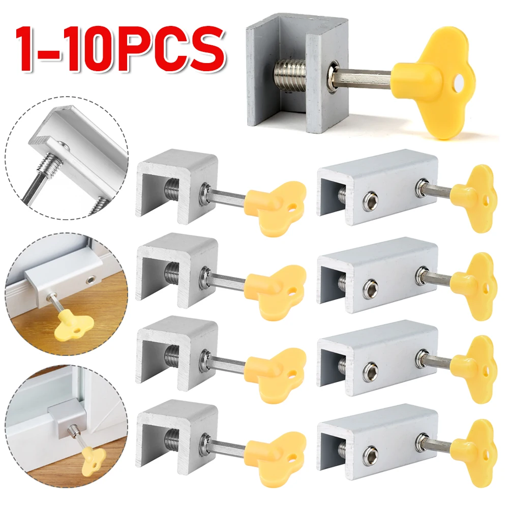 1-10Pcs Window Lock Security Lock Limit Sliding Door Windows Restrictor Child Safety Anti-theft Door Stopper Home Improvement