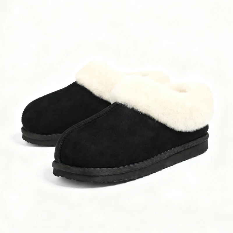 Shevalues Winter-Plüschfutter-Hausschuhe für Damen, rutschfeste Hausschuhe mit flachem Boden, flauschige, warme, gemütliche Outdoor-Damen-Baumwollschuhe – Detail 12