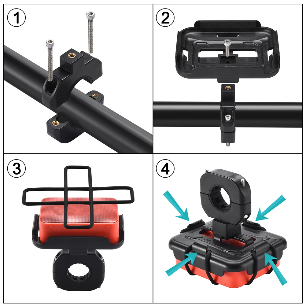 Portable MTB Road Bike Bracket Speaker Rack Anti-slip Portable Speaker Mount for JBL GO 4/GO 3/GO 2 BT Wireless Speaker