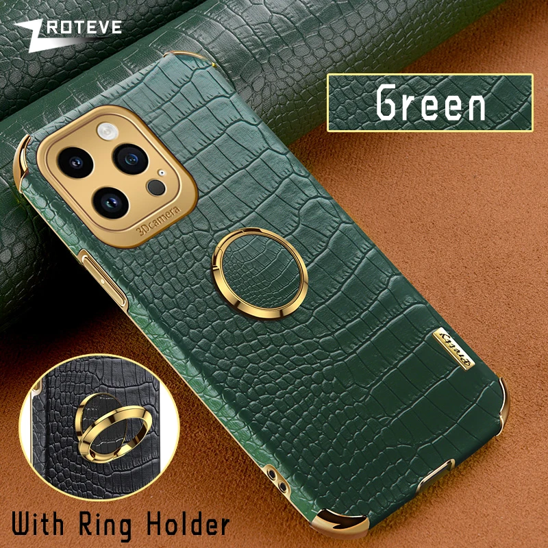 thumbnail image 1 of For iPhone15 Pro Max Zroteve Plating Silicone Crocodile Leather Cover For iPhone 15 14 13 12 11 X XR XS 7 8 Plus SE2 SE 2 3 Case, 1 of 5