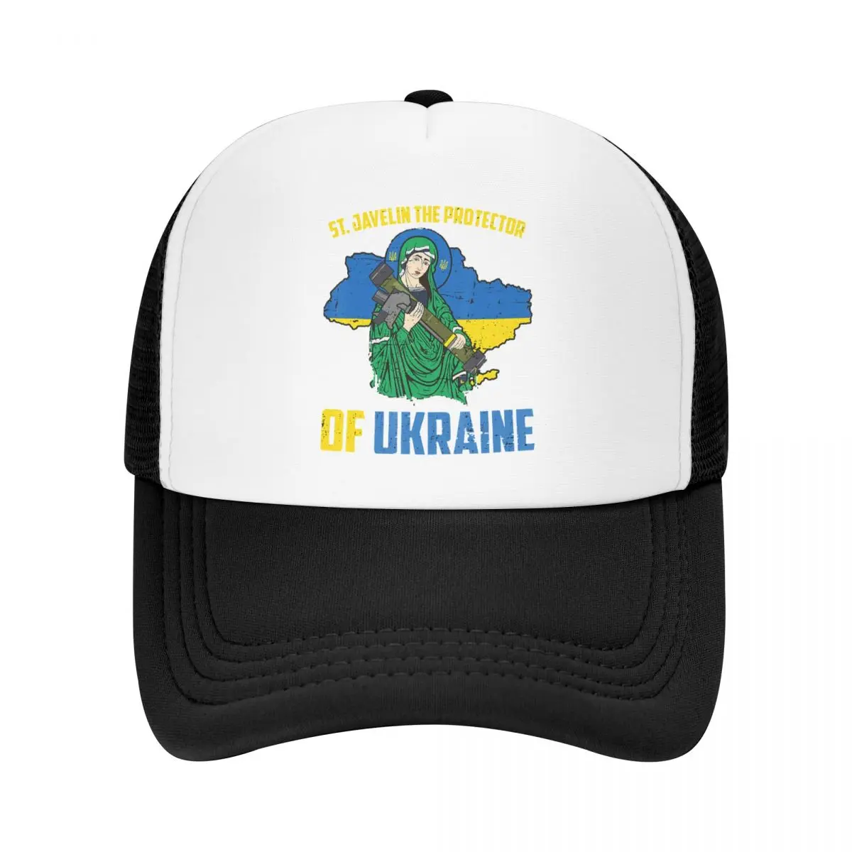 

St. Javelin Map Flag Baseball Cap The Protector of Ukraine Mesh Net Hat For Men Women Stylish Trucker Hats Snapback Peaked Caps