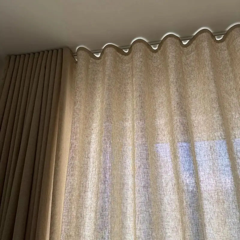 Curtain Sliding Track Curtain Track Curtain Accessories Silent S Fold Wave Curtain Track Pulley System Rail Line Runner Cable Wheel Roller Hooks for Home Decor