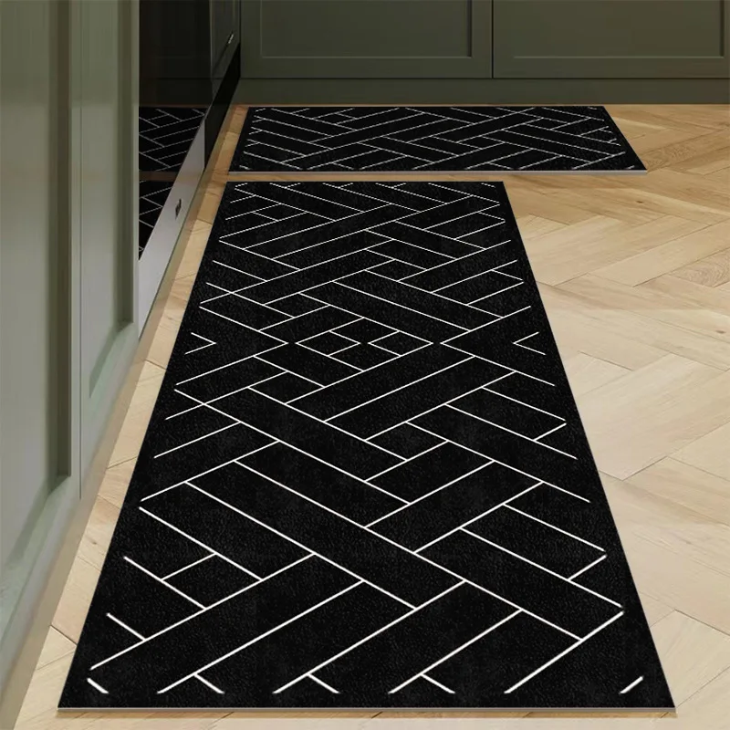 thumbnail image 1 of Alfombra de cocina antideslizante moderna para el hogar, alfombra suave de dibujos animados simple a la moda, alfombra de baño de tira larga, felpudo de entrada lavable y duradero, 1 of 5