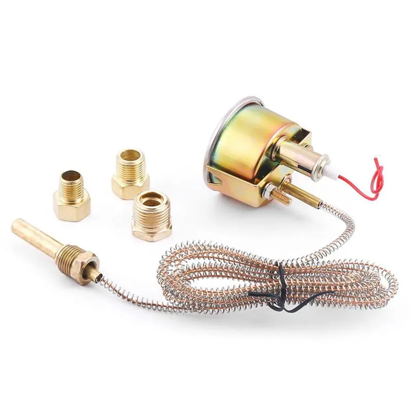 A95E-2 52MM 기계식 12V 수온계 수온 게이지 자동차 계기판 센서 포함 기계식 수온계