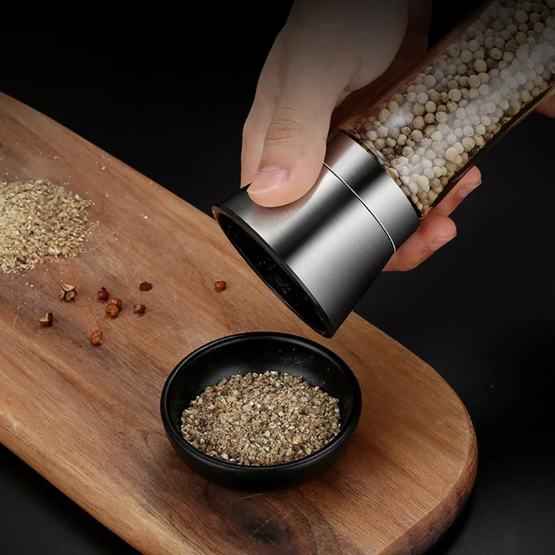 Stainless Steel Salt and Pepper Grinders Spice Jar Containers Bottle Pepper Salt Shakers for Kitchen Cooking Utensils & Gadgets salt and pepper grinder