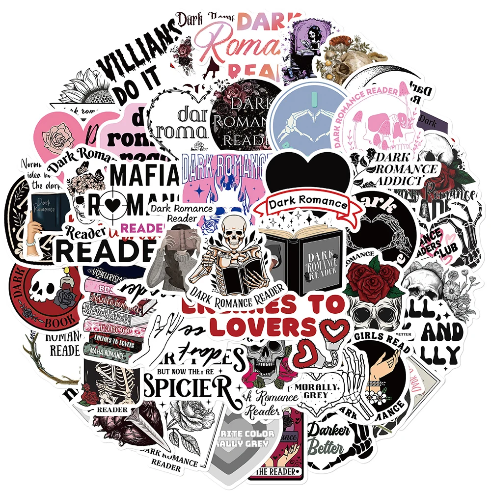 10/30/50pcs Dark Romance Reader Stickers Decals Waterproof Waterproof Graffiti Skateboard Laptop Stationery Vinyl Sticker Toys popular lishi 2 in 1 2in1 tool hu66 hu92 hu87 nsn14 toy38r cy24 b106 gm37 gm39 yh35r fo38 hy17 sz14 kw14 key reader