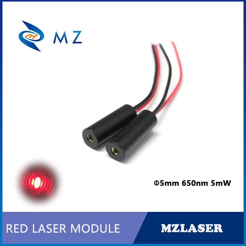 Лазерный модуль с красной точкой 650 нм, 5 мВт, стандартный мини-объектив d5мм PMMA, тип привода APC, класс III A