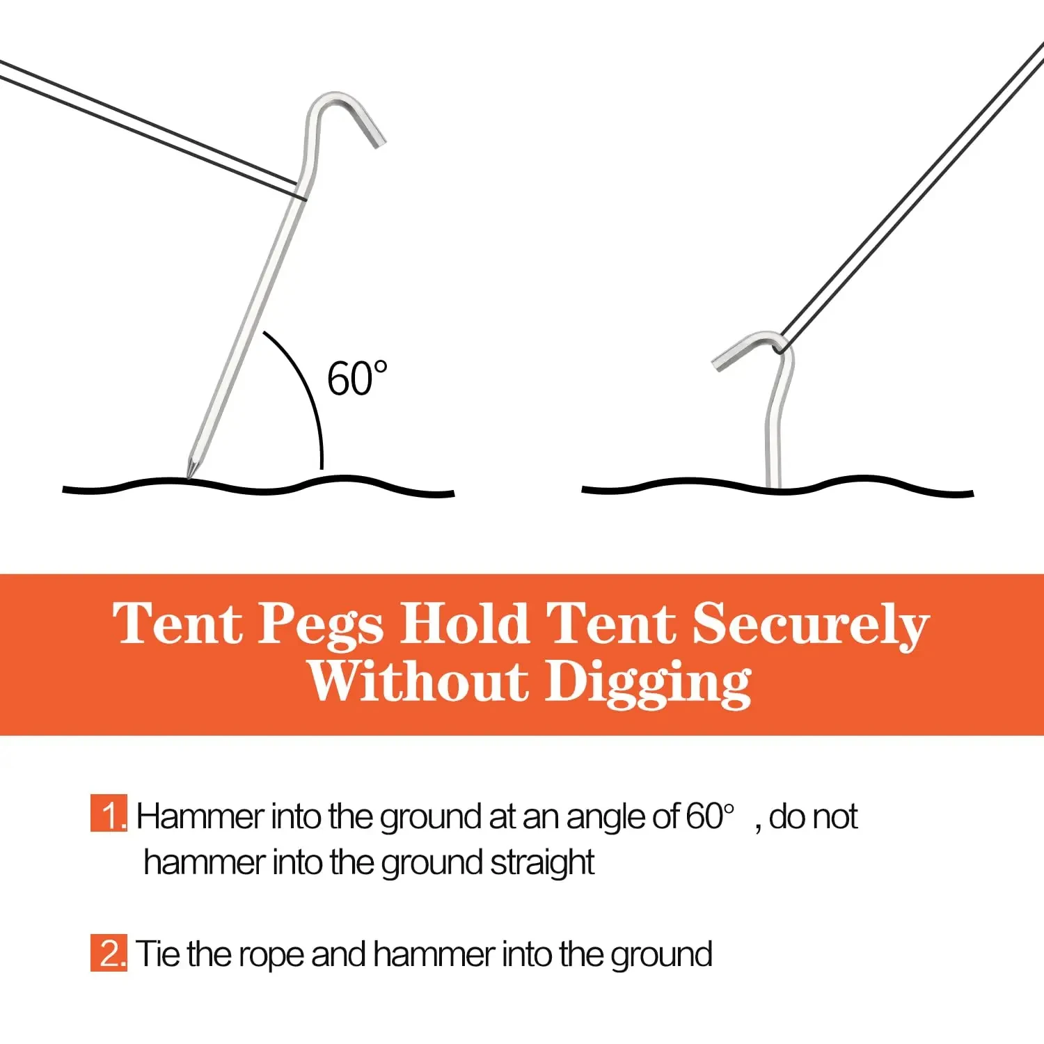 Aluminum Tent Stakes Pegs with Hooks 10pcs Outdoor Travel Camping Tarp Stakes Ground Hard and Light Tent Peg Awning tent pegs