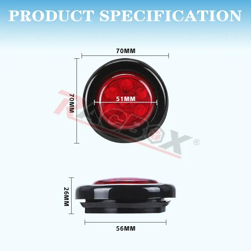 Fanali Posteriori LED Per Rimorchio 12V - Impermeabili IP67 Con Certificazione E-MARK - Luci Stop, Posizione E Frecce - 10 LED - Foto 3