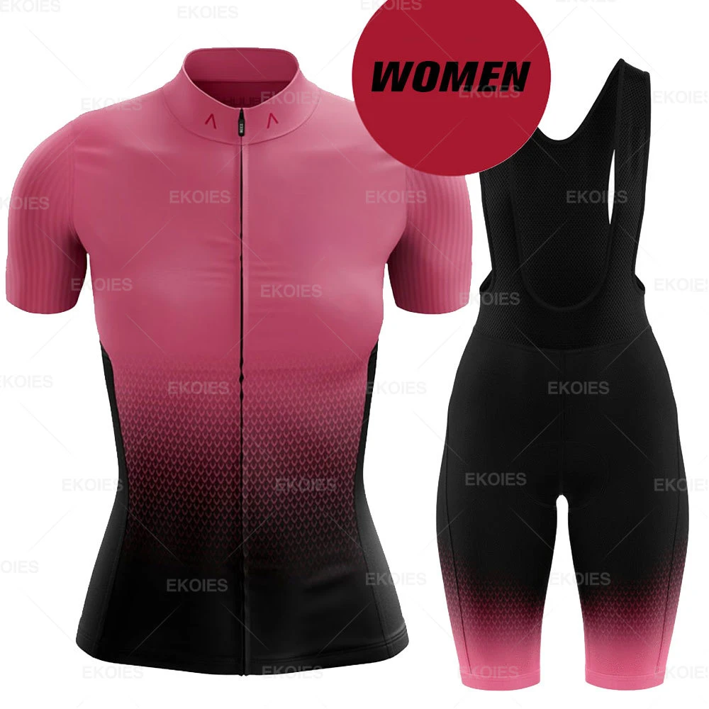 Women Cycling Jersey Bib Pant Set Summer