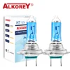 ALKOREY 2 Pcs H7 Px26d 12V 55W Blue Glass Car Fog Headlight Bulbs Super White 5000K Auto Halogen Lamps 1