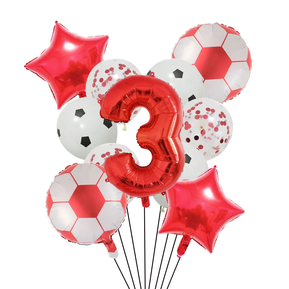 Helium Foil Soccer Balloons - 32-Inch Green Number Ball Sports Party Decorations