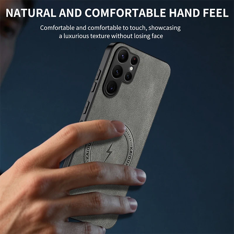 Luxury PU Leather Skin Magnetic Magsafe Protective Phone Cover
