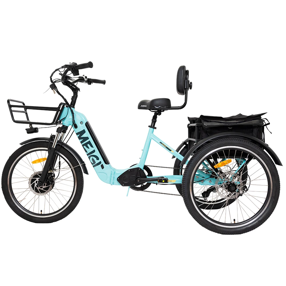 Off Road 3 Wheel E-trike Motorcycle 3 Wheel Electric Bikes for Adult with Hydraulic Disc Brake 750w Suspension Electric Tricycle 4 piston 800mm 1400mm bicycle disc brakes set mtb hydraulic brake for bikes