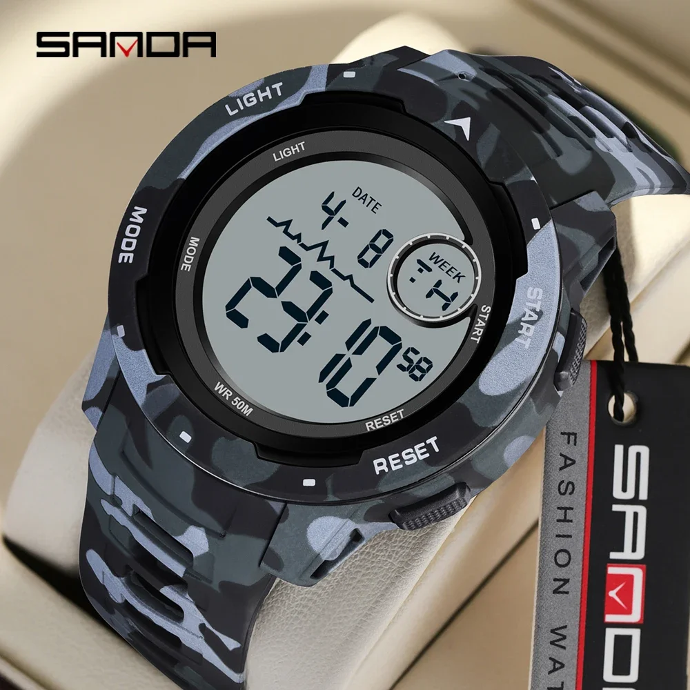 

Sanda бренд 2185 Военная мода мужские светодиодные Ночные Цифровые спортивные многофункциональные водонепроницаемые мужские электронные часы