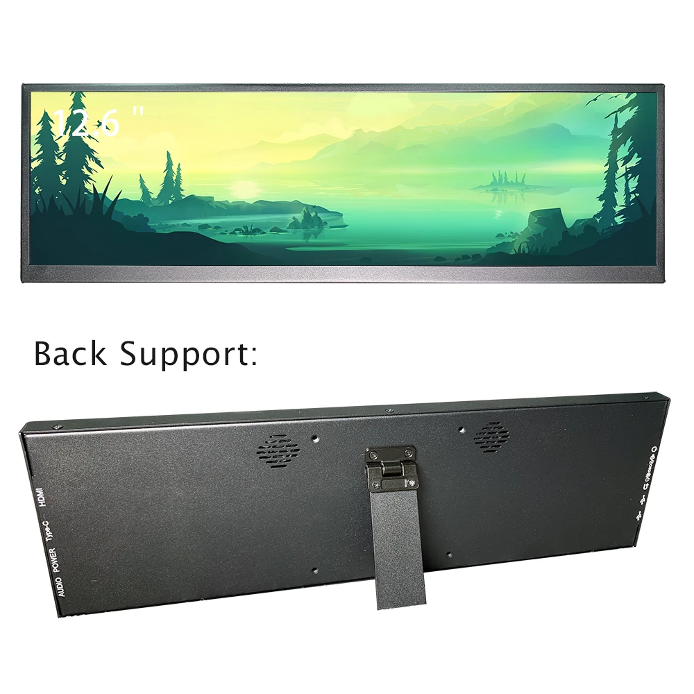 LESOWN 12.6 ġ CŸ , 1920x515 ÷, Ʈ ̵ , USB C ġ ũ, LCD  Ÿ ÷, ̵ ũ, PC  M
