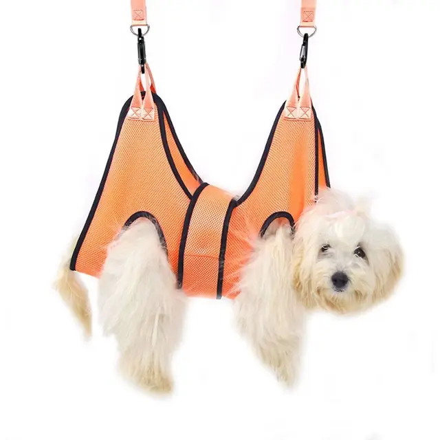 Anti Scratch Dog Grooming Hammock Beauty Hanging Restraint Bag Cat Dog Nail Clipper Fixer Sturdy with Security Strap 3