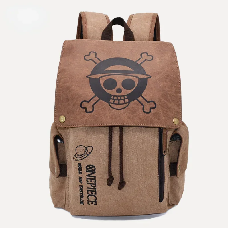 

The New One Piece Naruto Anime Peripheral Backpack Shoulder Bag Primary and Secondary Canvas Cartoon School Bag Mochila