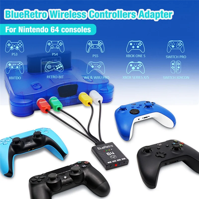N64 콘솔용 Y60A Bluetooth 무선 게임 컨트롤러 어댑터 최대 4개의 무선 게임 컨트롤러 지원