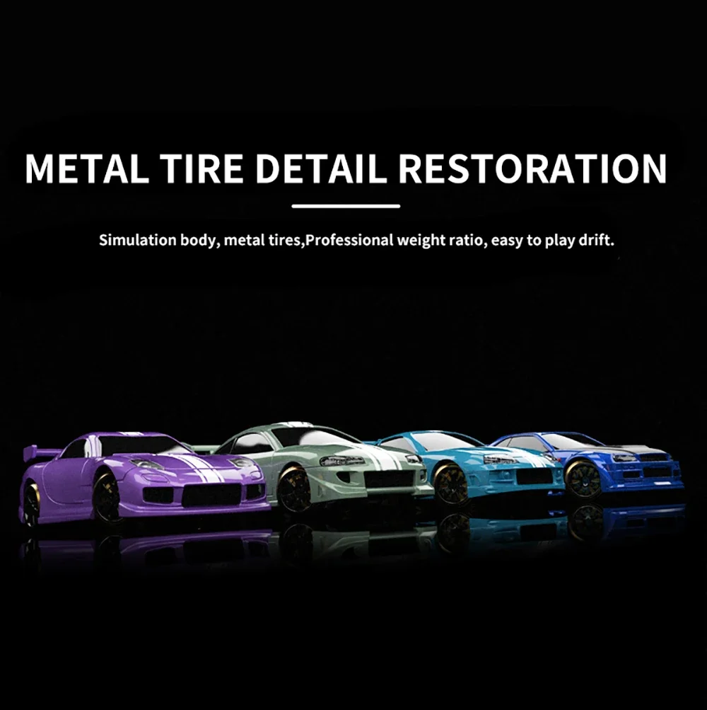 TURBO RACING 드리프트 RC 자동차, 자이로 라디오, 완전 비례 원격 제어 완구, 어린이 및 성인용 RTR 키트, 1:76 C61 C62 C63
