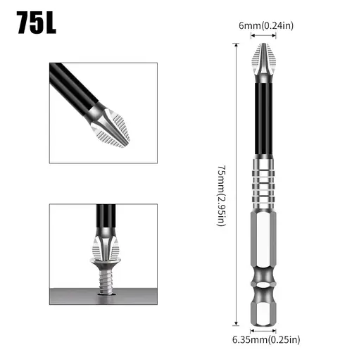 K5 Non-slip High Hardness Bit S2 Strong Magnetic 5A Black Non-slip Cross Head Electric Drill Electric Screwdriver Bit - Image 38