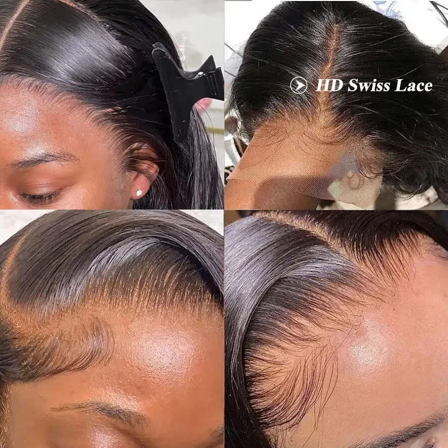 Water Wave Hair 13x4 Transparent Lace Frontal Pre plucked 100% Human Hair Natural Hair Line 4x4 Lace Closure With Baby Hair 3