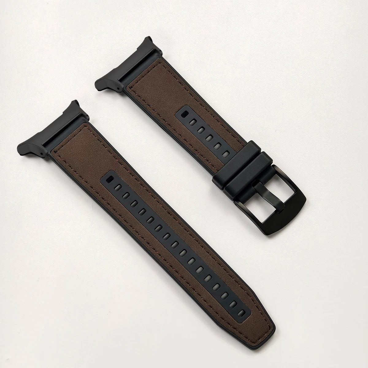Premium Leather Silicone Sports Strap – Elegant Bracelet Band Loop with Clasp