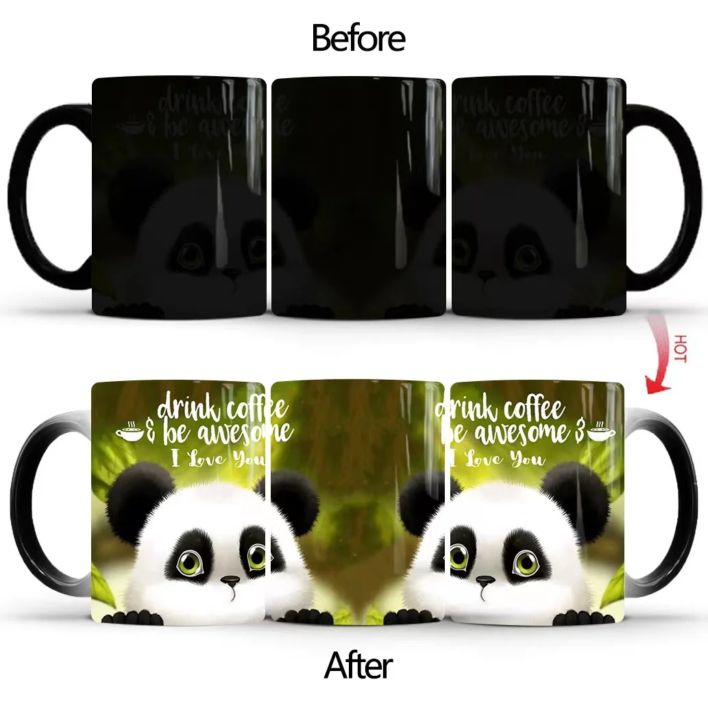 

Funny Bamboo Cups Cute Panda Coffee Mugs Outdoors Party Bonfire Camping Drink Water Juice Coffeeware Home Decal Friends Gifts