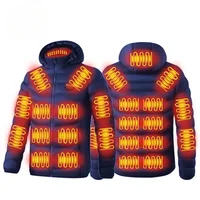 Four-control 21-zone constant temperature electric cotton-padded jacket for men in winter with USB chargingwarm and heated hood 2