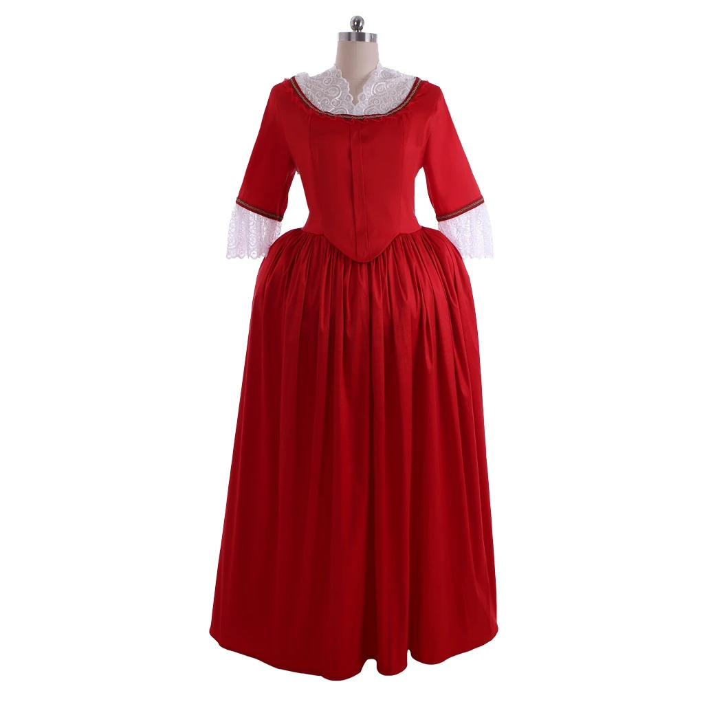 

Cosplayitem TV Outlander Claire Randall Cosplay Costume Red Ball Gown Dress Rococo Medieval Victorian Dress Custom Made