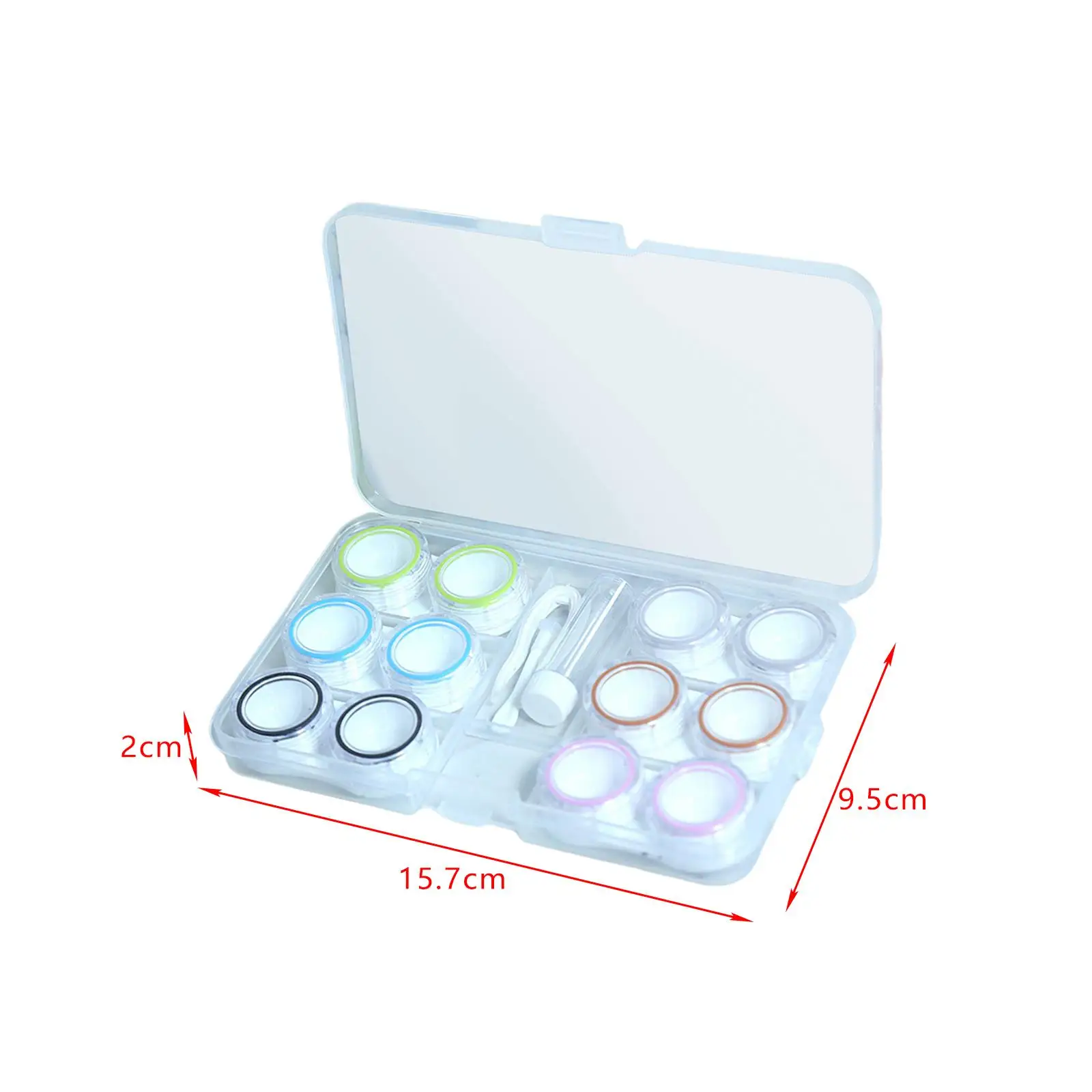 2-4pack Travel 6 Pairs Contact Lens Case Set Keeping Contact Lens Clean and
