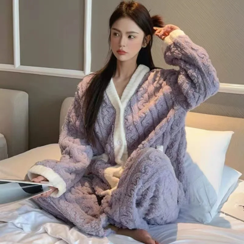 Cotton pajama set for women autumn winter