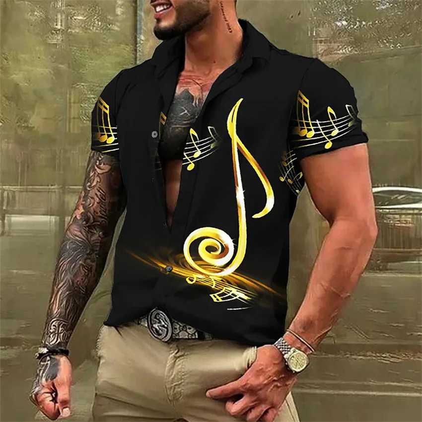 Creative printing pattern men's lapel short-sleeved 2023 fashion music notation casual fashion high-quality material new T-shirt luminous glow pattern printing tpu back cover for huawei p30 dog listening to music