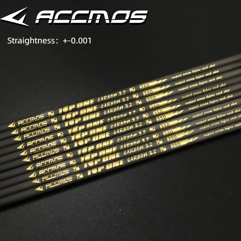 

6pc ID3.2mm +-0.001 Spine 350 400 450 500 550 600 650 700 750 800 850 900 1000 Pure Carbon Arrow Shaft for Archery Bows