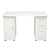 One Door Four Drawers Computer Desk White 1