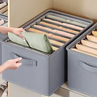 Wardrobe Clothes Storage Box Foldable Fabric Storage Box Drawer Type Pants Storage Container Multi Compartment Closet Organizer 1