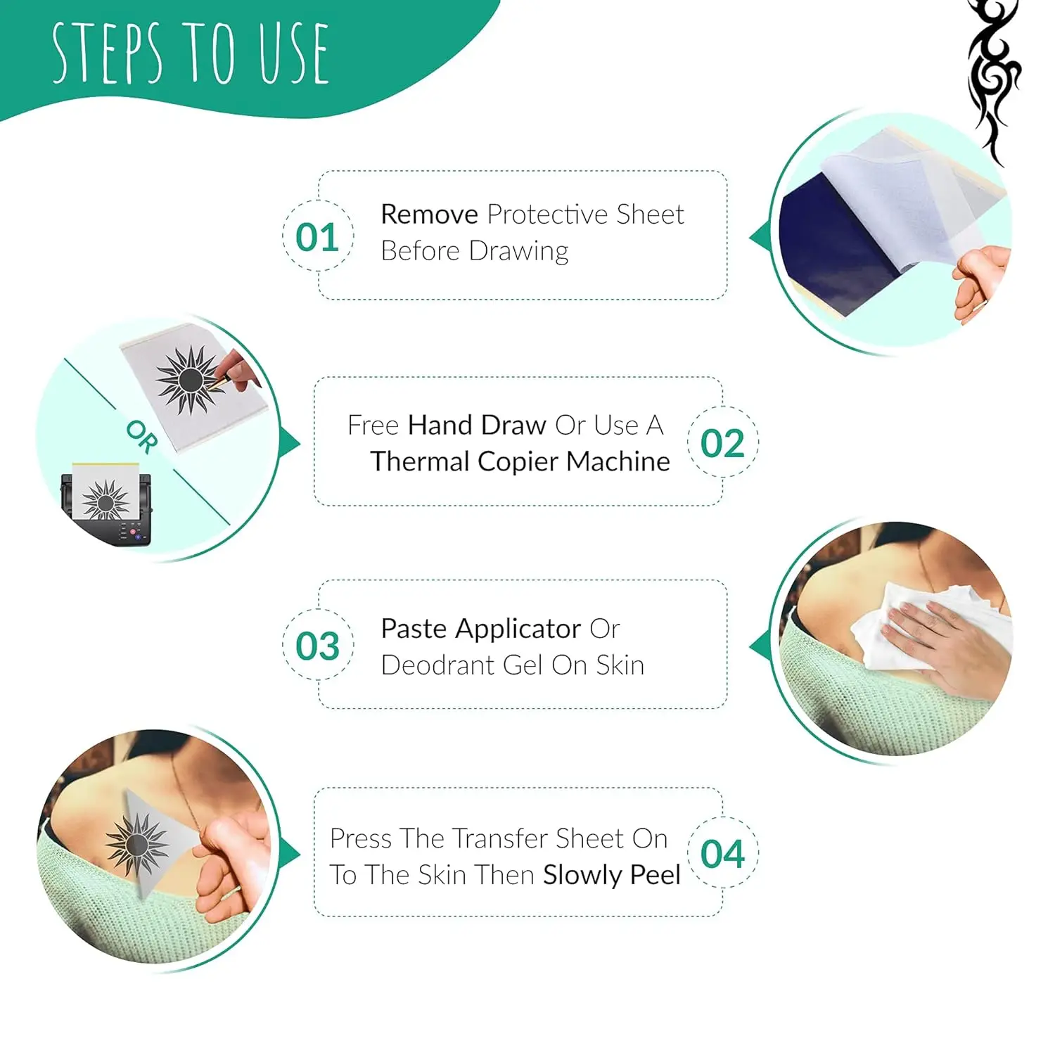 Tattoo Transfer Paper for Tattooing To Skin 4 Layers Premium Thermal Stencil Diy A4 Size Clear Crisp Smooth Transfer Print Paper