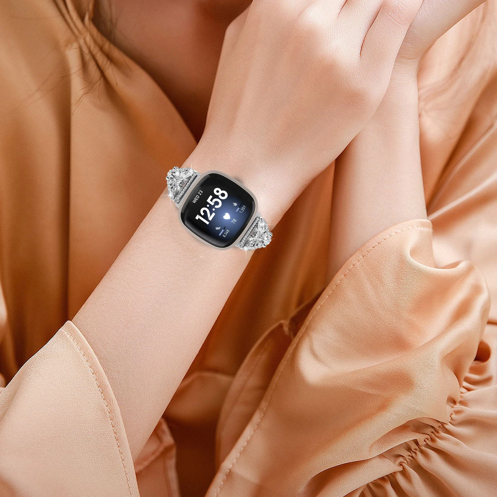 mulheres, pulseira Smartwatch para Fitbit Versa 4,