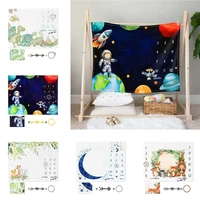 Baby Milestone Blanket Infant Photo Props Background Mats Portray Diaper Baby Calendar Grow Backdrop Cloth Photography Accessory