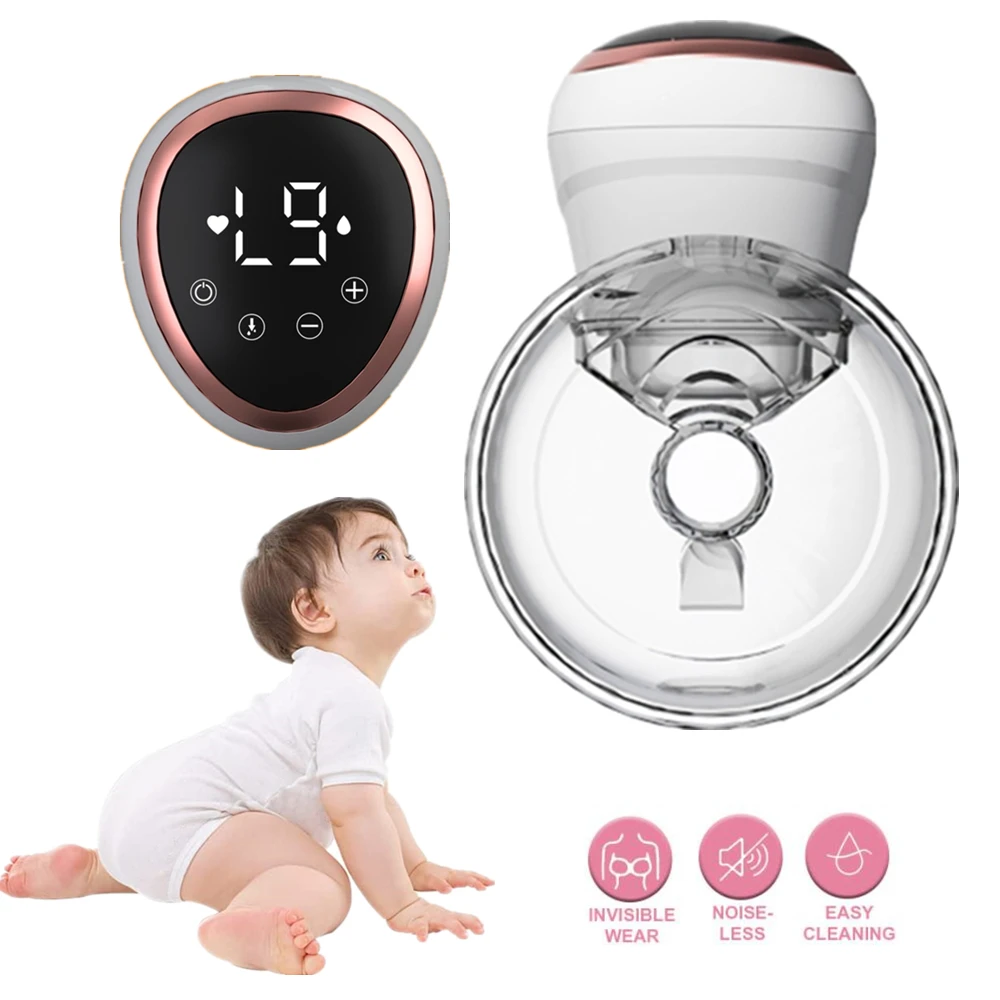

Portable Wearable Breast Pump Automatic Hands Free Electric Breastfeeding Milk Extractor USB Rechargable LED Display BPA-free