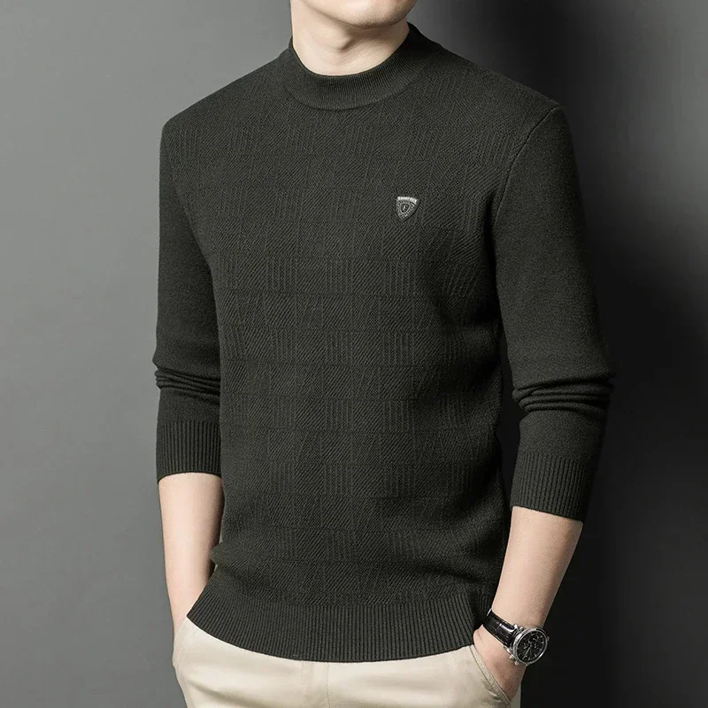 thumbnail image 1 of Suéter de hombre de punto de cuello redondo para hombre, manga larga, de una pieza, de polar, ropa de diseñador, ropa para hombre 2024, chaqueta de invierno para hombre, 1 of 5