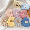 1-3Y Children Gloves Autumn Winter Warm Thicken Boys Girls Baby Riding Mittens Cute Cartoon Kid Kindergarten Five Fingers Mitten 2