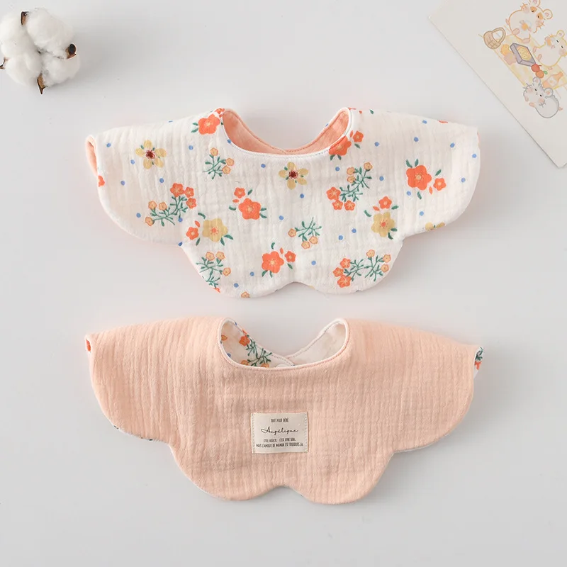 Cute Cotton Baby Feeding Drool Bib Infants Two-sided Usable Saliva Towel Soft Burp Cloth saliva towel baby bib feeding bib cotton bib set cotton bib For Newborn Toddler Kids Bibs