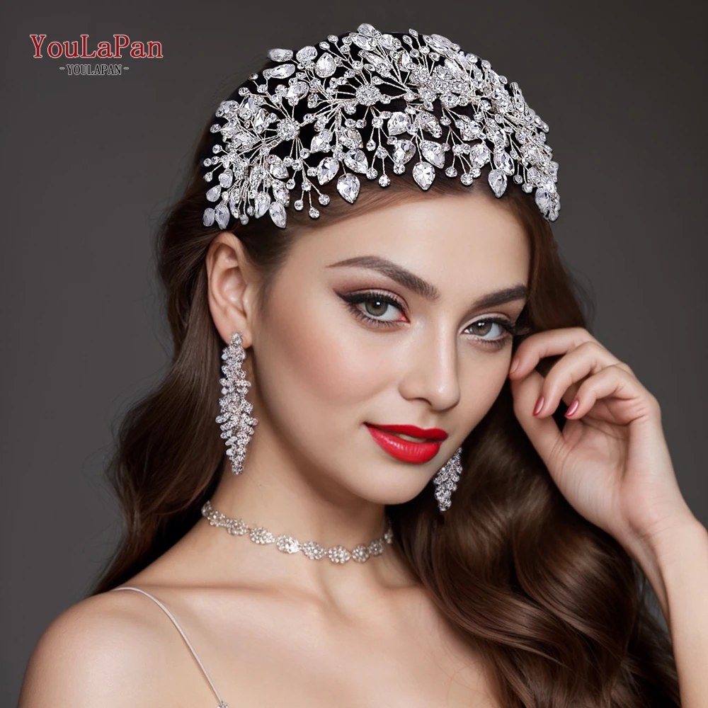 

TOPQUEEN Bridal Tiara Rhinestone Wedding Headband Bride Headpiece Woman Hair Accessories for Party Pageant Girls Headwear HP540