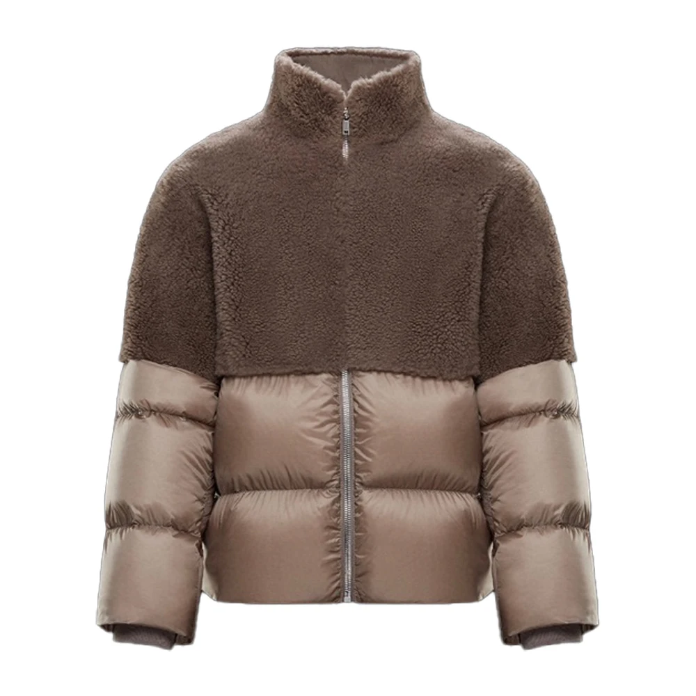

Lambswool Patchwork Collar Down Jacket Coat #MR0124