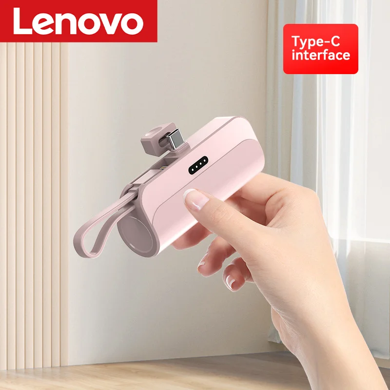 Lenovo 500000mAh Capsule Power Bank High Capacity Super Fast Charging Powerbank  Portable External Battery For All Phones 2026