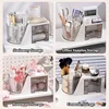 1pc 360-Degree Rotating Desk Organizer with Drawer - PET Pen Holder & Stationery Storage Box  multifunctional makeup storage box 4